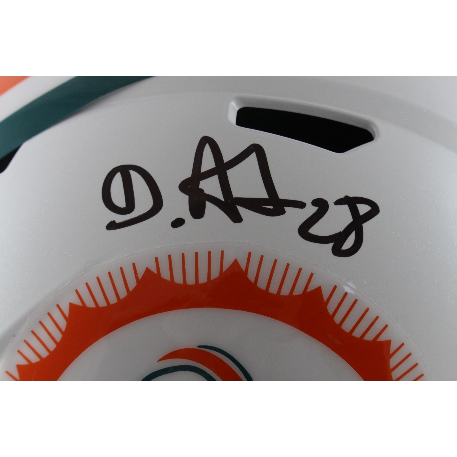 Devon Achane Autographed Miami Dolphins F/S Tribute Helmet Beckett Witness 54962