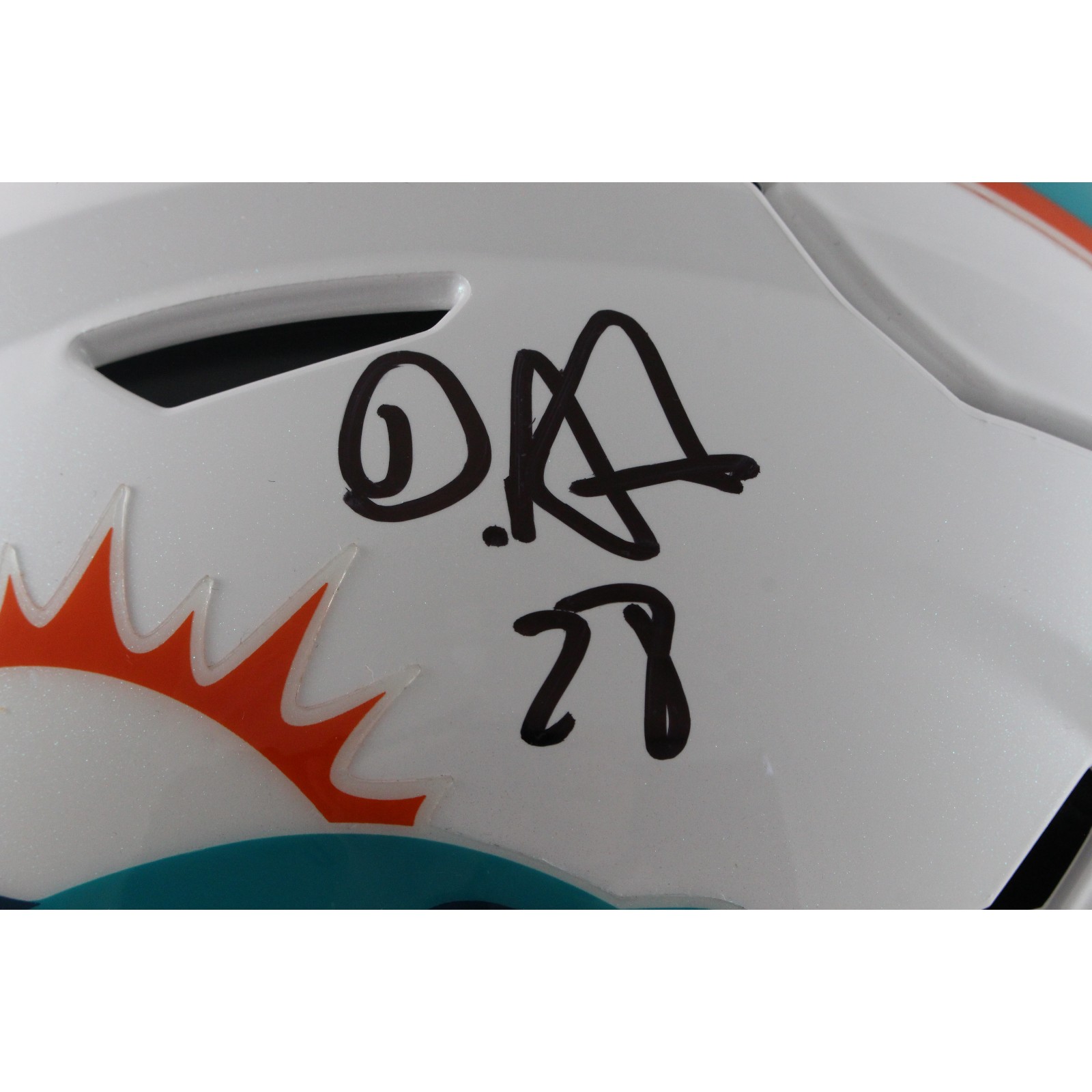 Devon Achane Autographed Miami Dolphins SpeedFlex Helmet Beckett Witness 54968