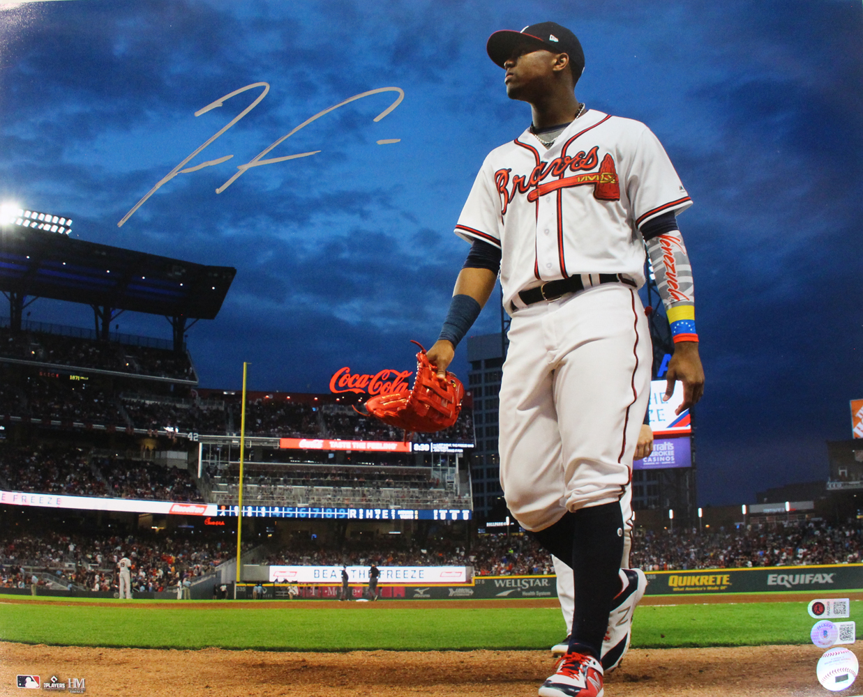 Ronald Acuna Autographed/Signed Atlanta Braves 16x20 Photo Beckett BAS