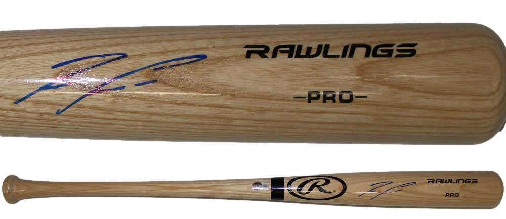 Ronald Acuna Autographed/Signed Atlanta Braves Blonde Baseball Bat BAS 31661