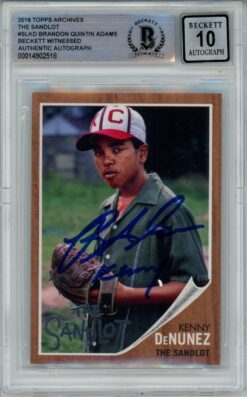 Brandon Adams Signed Card Sandlot Topps Archives Beckett 10 auto  