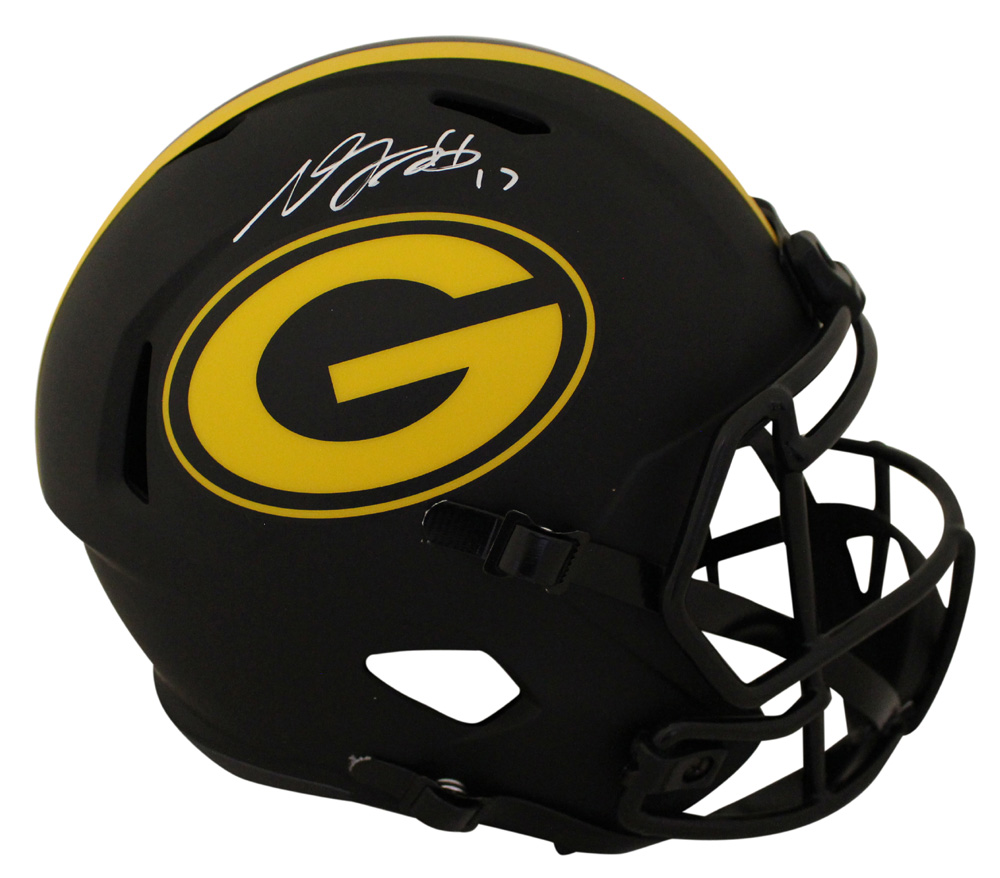Davante Adams Autographed Green Bay Packers Eclipse Replica Helmet JSA 27651