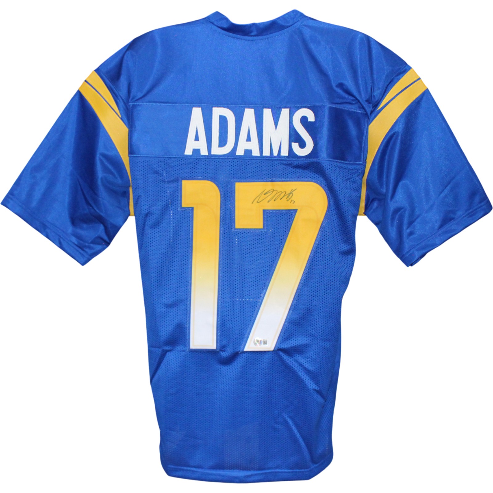Davante Adams Autographed/Signed Pro Style XL Blue Jersey Beckett Witness 53724