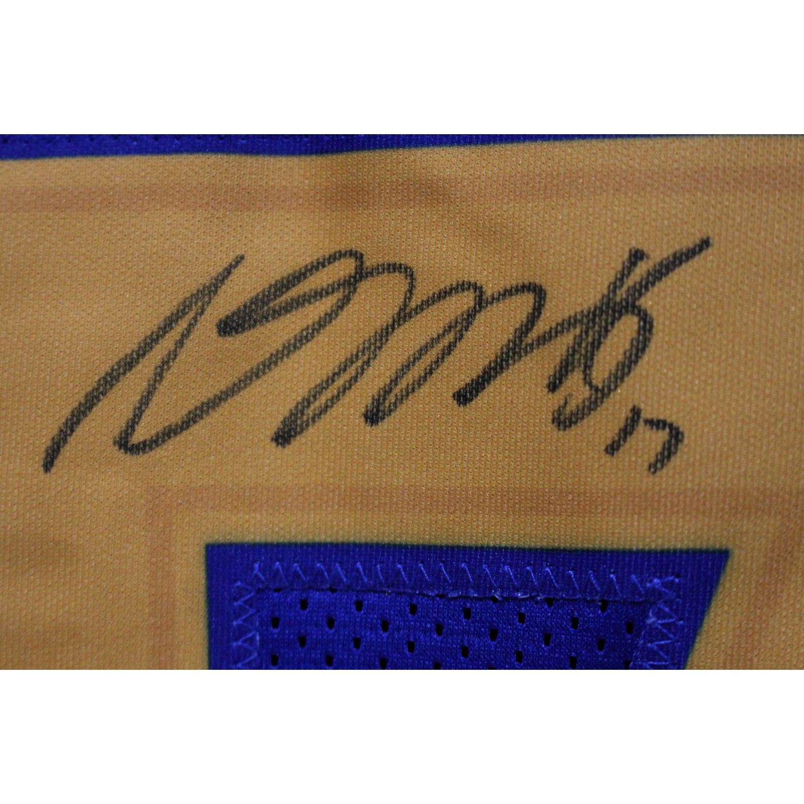 Davante Adams Autographed/Signed Pro Style XL Blue Jersey Beckett Witness 53724