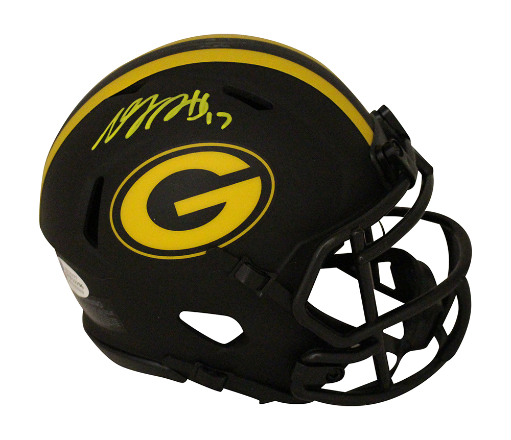 Davante Adams Autographed Green Bay Packers Eclipse Mini Helmet BAS 30349