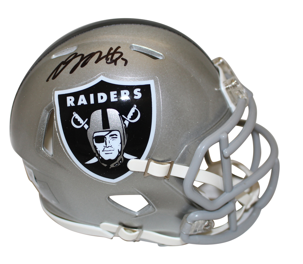 Davante Adams Autographed Las Vegas Raiders Flash Mini Helmet Beckett