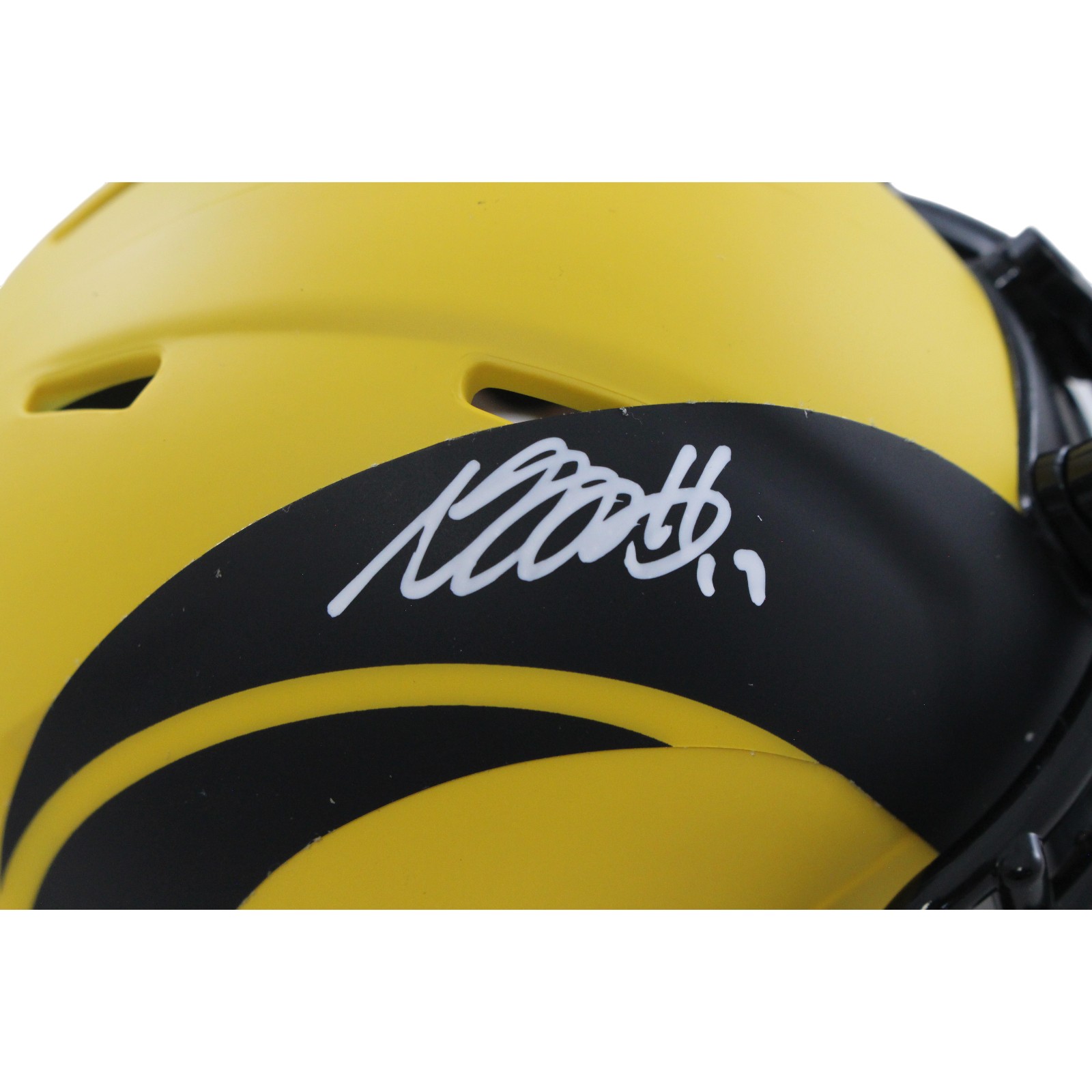 Davante Adams Autographed Los Angeles Rams Rave Mini Helmet Beckett WIT 55034