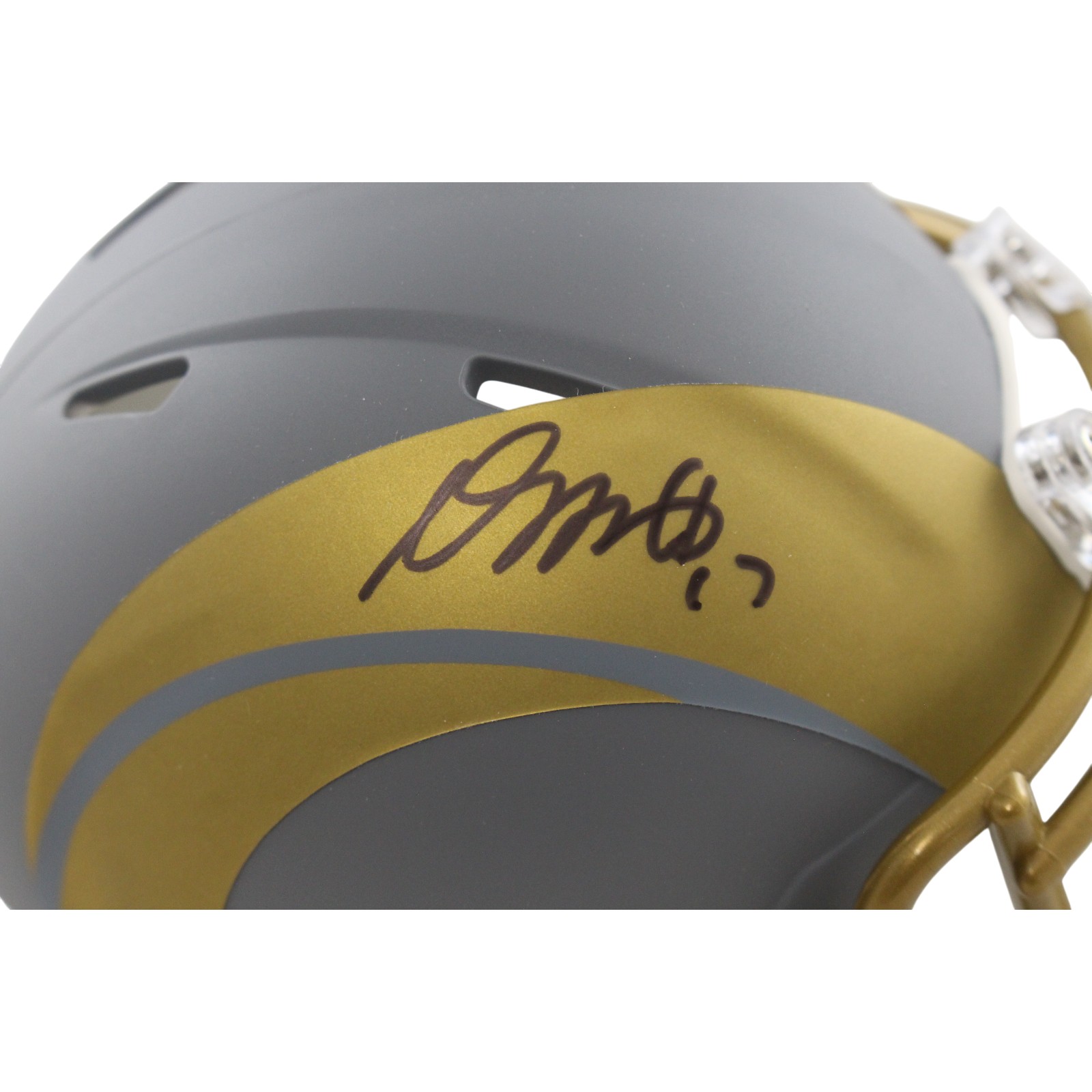 Davante Adams Autographed Los Angeles Rams Slate Mini Helmet Beckett WIT 55040