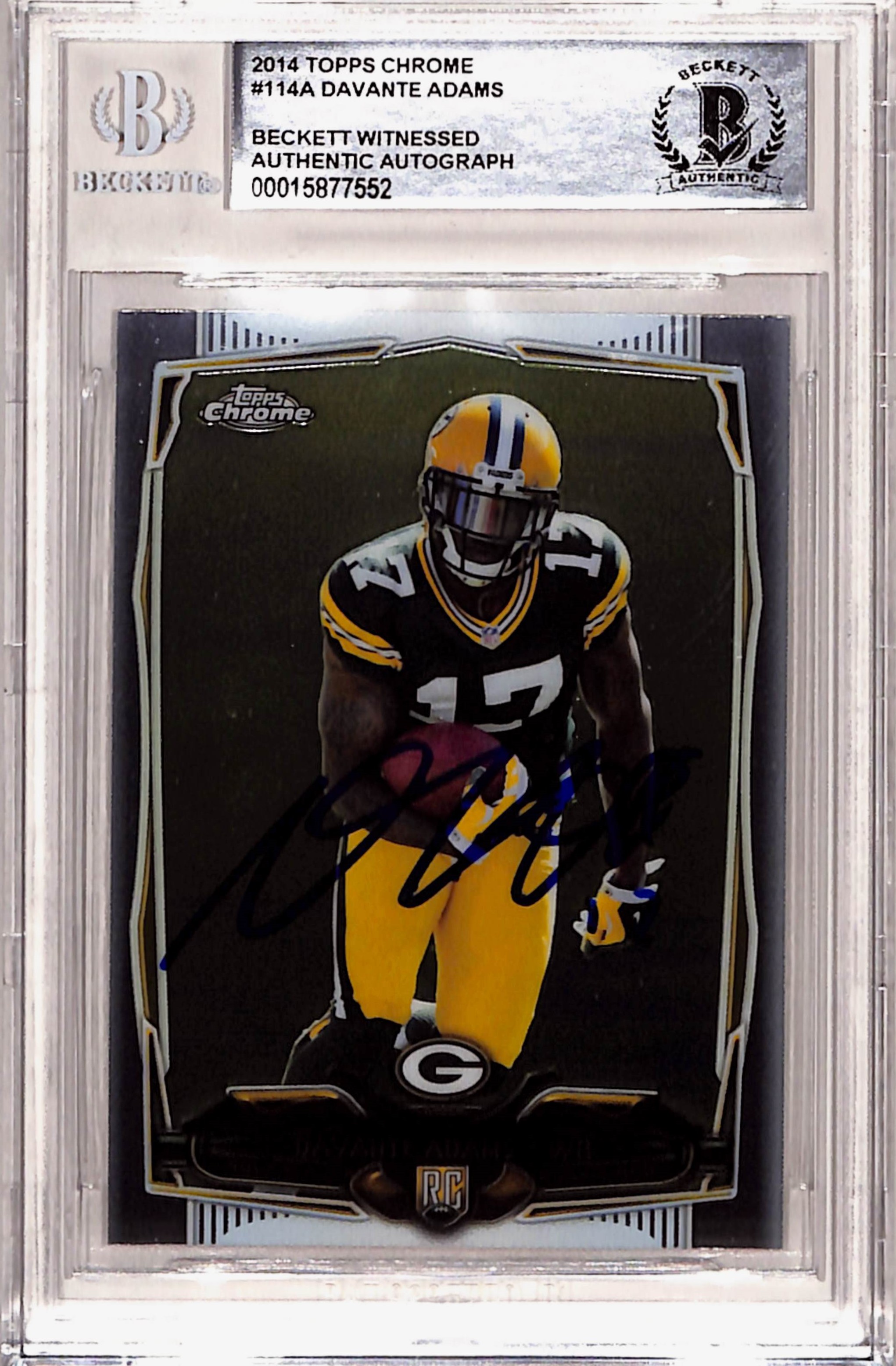 Davante Adams Signed 2014 Topps Chrome #114 Trading Card Slab Beckett 43294