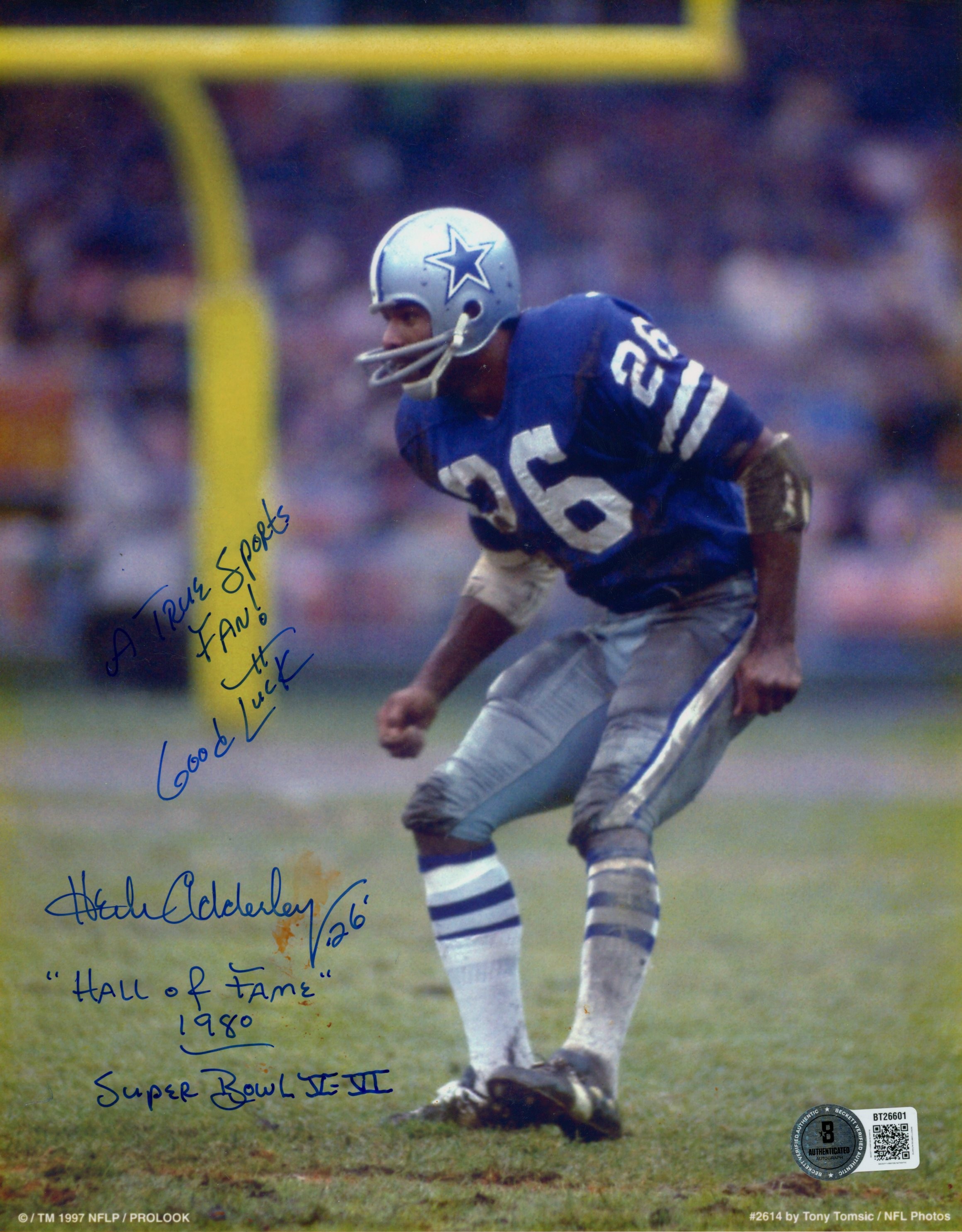 Herb Adderley Autographed/Signed Dallas Cowboys 8x10 Photo 4 Insc Beckett 56704