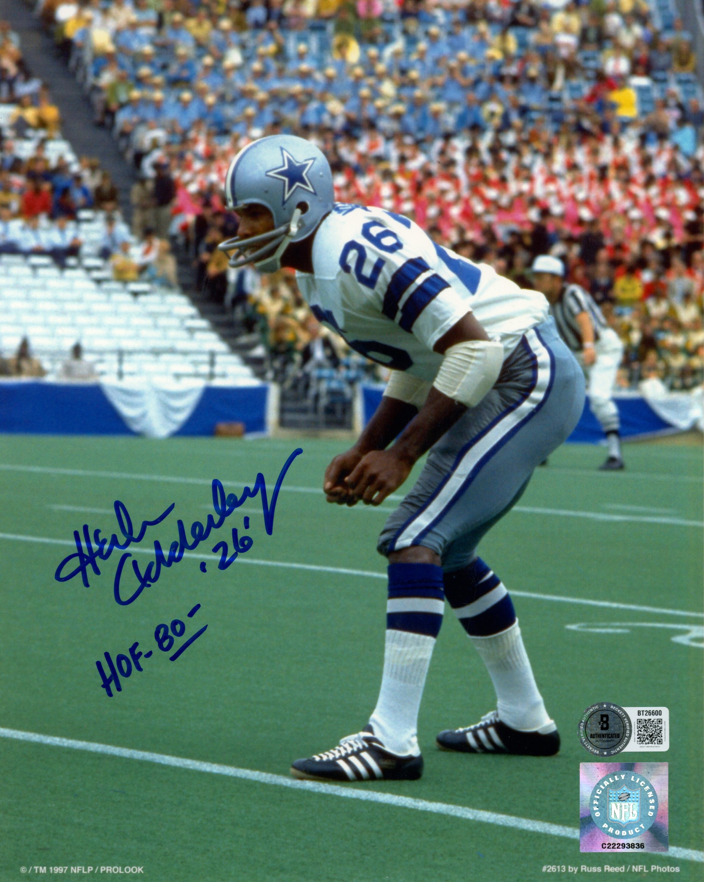 Herb Adderley Autographed/Signed Dallas Cowboys 8x10 Photo HOF Beckett 56705
