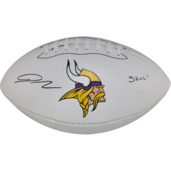 Jordan Addison Autographed Minnesota Vikings Logo Football SKOL Beckett 53897