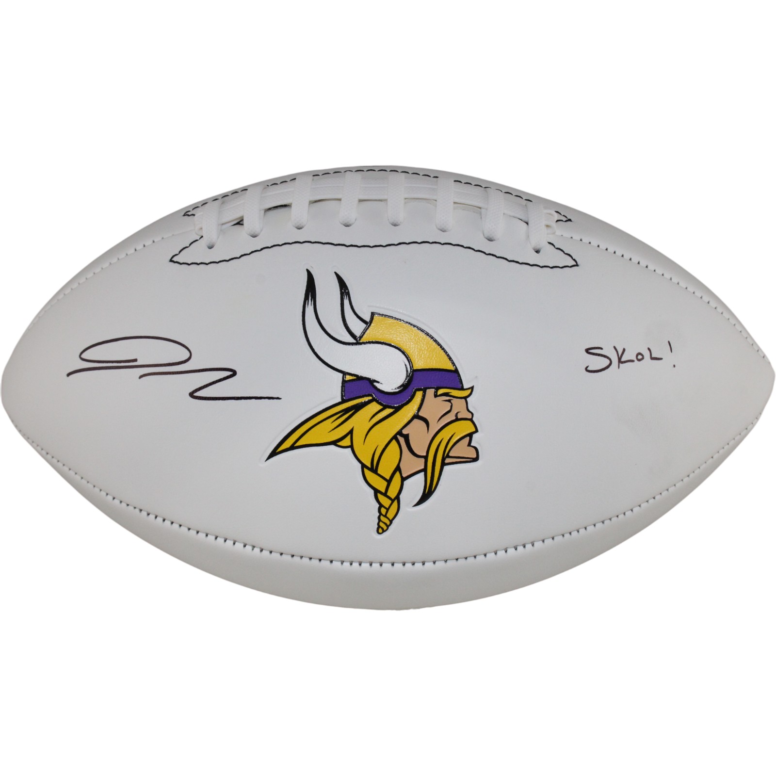 Jordan Addison Autographed Minnesota Vikings Logo Football SKOL Beckett 53897