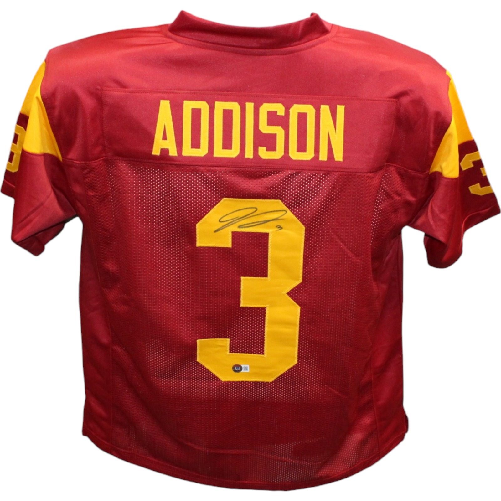 Jordan Addison Autographed/Signed College Style Red Jersey Beckett 
