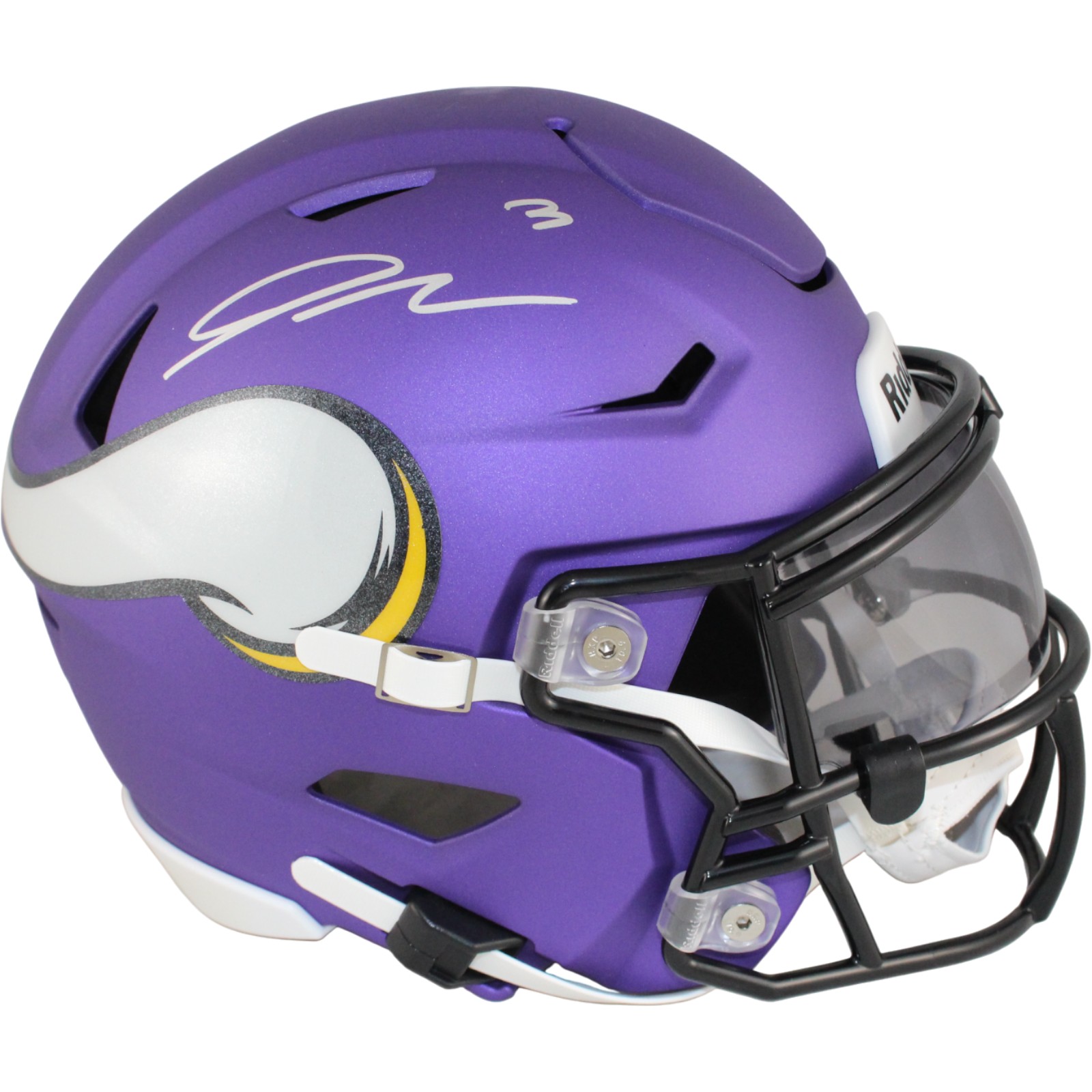 Jordan Addison Autographed Minnesota Vikings Mid-Size Midi Helmet Beckett 53873 3 Jordan Addison Autographed Minnesota Vikings Mid-Size Midi Helmet Beckett 53873