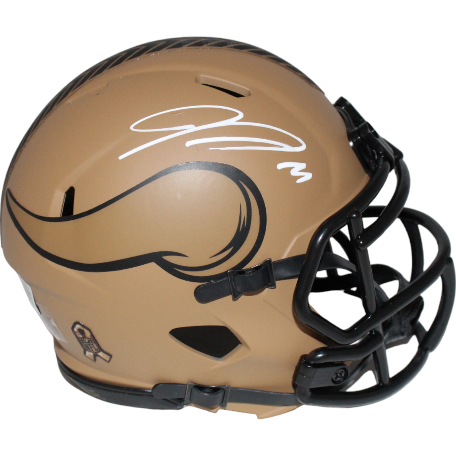 Jordan Addison Signed Minnesota Vikings 23 Salute Mini Helmet BAS