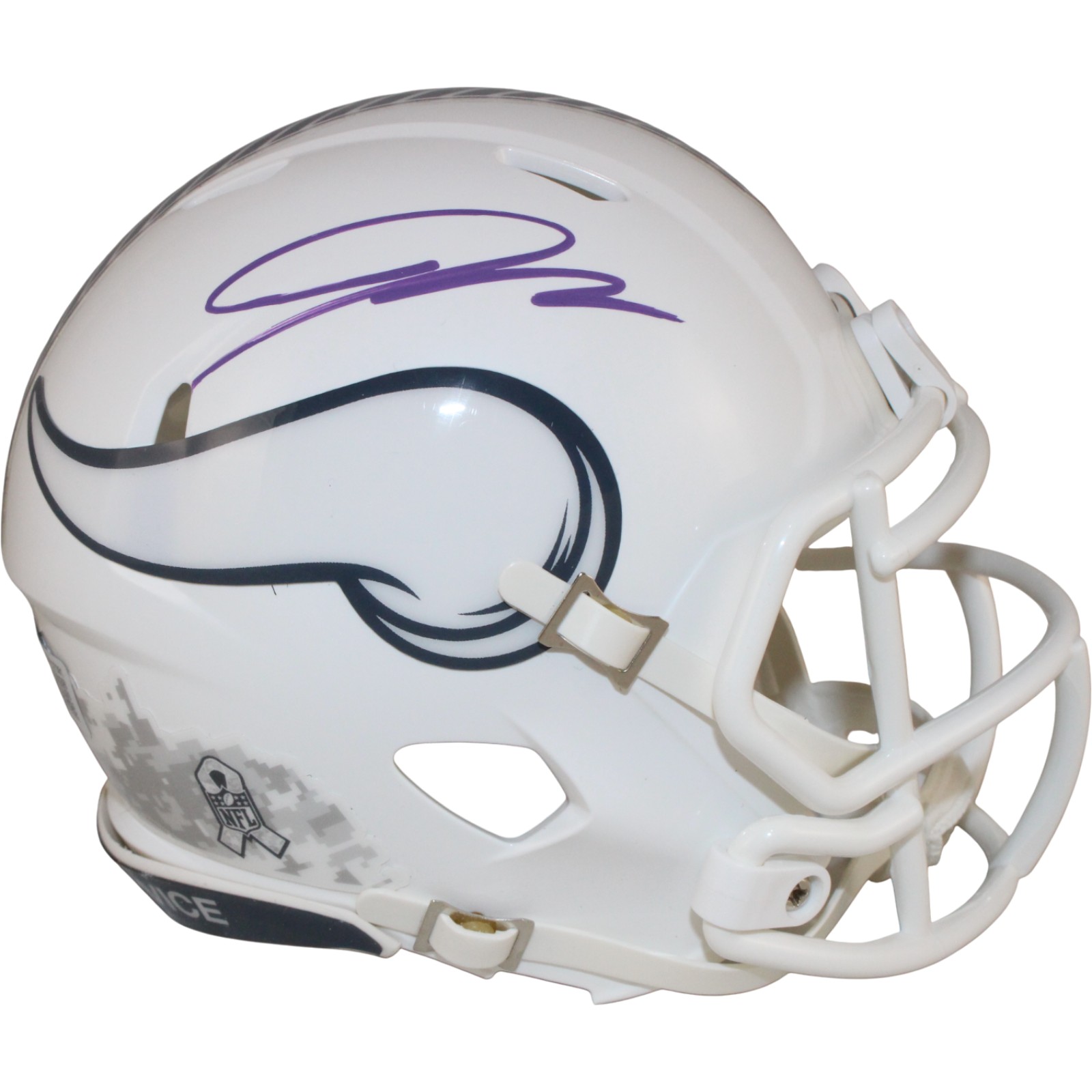 Jordan Addison Autographed Minnesota Vikings 24 STS Mini Helmet Beckett 53881