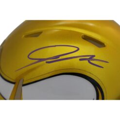 Jordan Addison Autographed Minnesota Vikings Flash Mini Helmet Beckett 47362