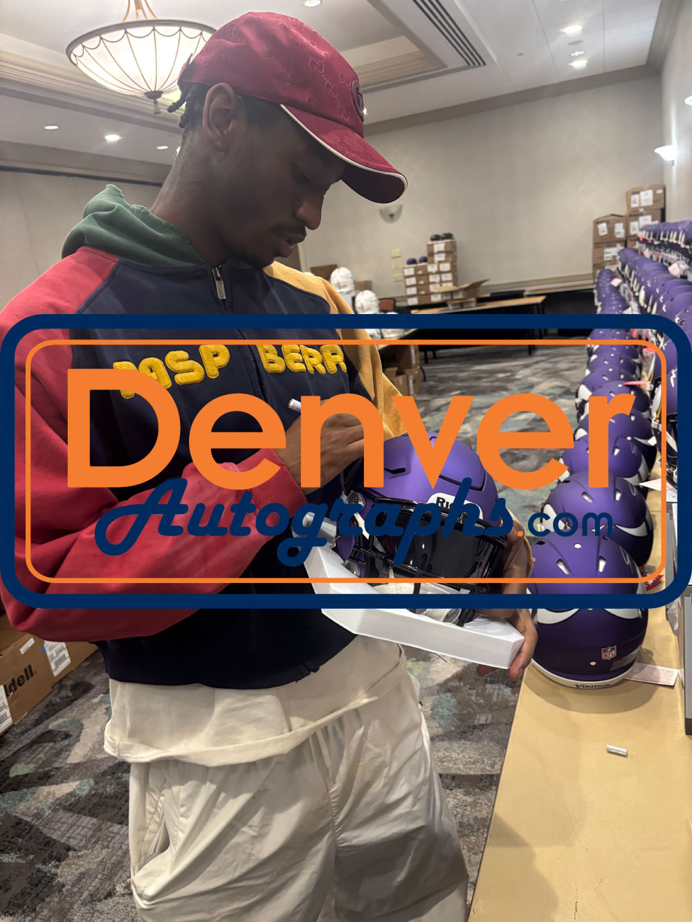 Jordan Addison Autographed Minnesota Vikings Mid-Size Midi Helmet Beckett 53873 6 Jordan Addison Autographed Minnesota Vikings Mid-Size Midi Helmet Beckett 53873