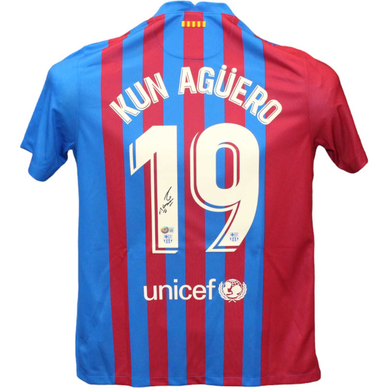Sergio Aguero Autographed/Signed Barcelona F.C. Jersey Beckett 