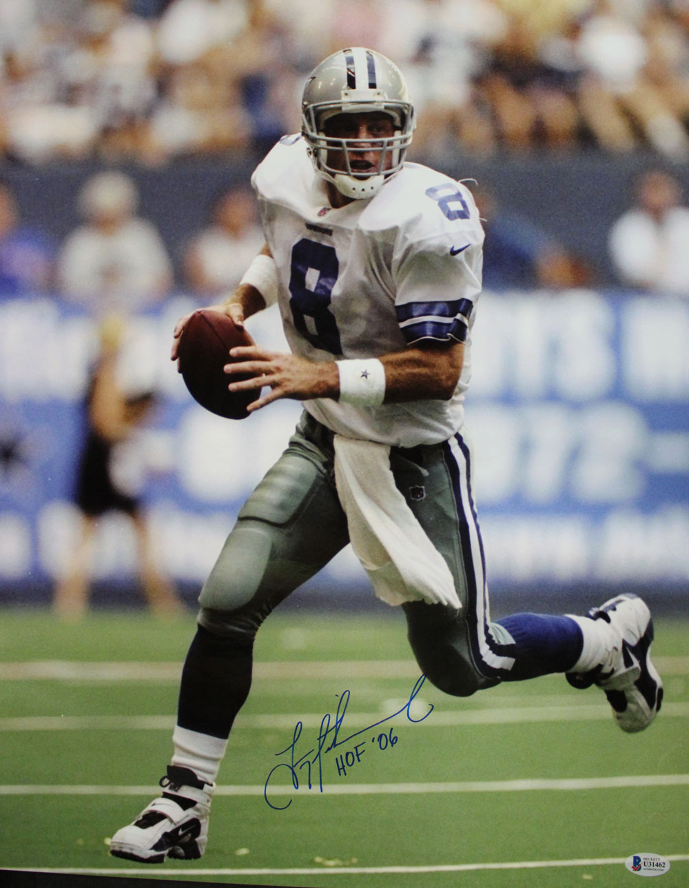 Troy Aikman Autographed/Signed Dallas Cowboys 16x20 Photo HOF BAS 29014
