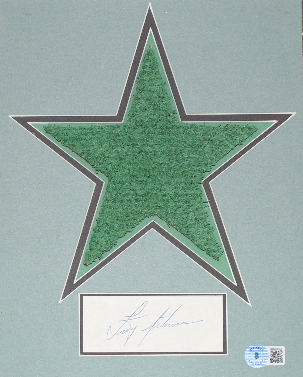 Troy Aikman Autographed Dallas Cowboys 8x10 Grass Star Cut Beckett
