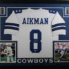 Troy Aikman Autographed Dallas Cowboys Framed White XL Jersey BAS 10980