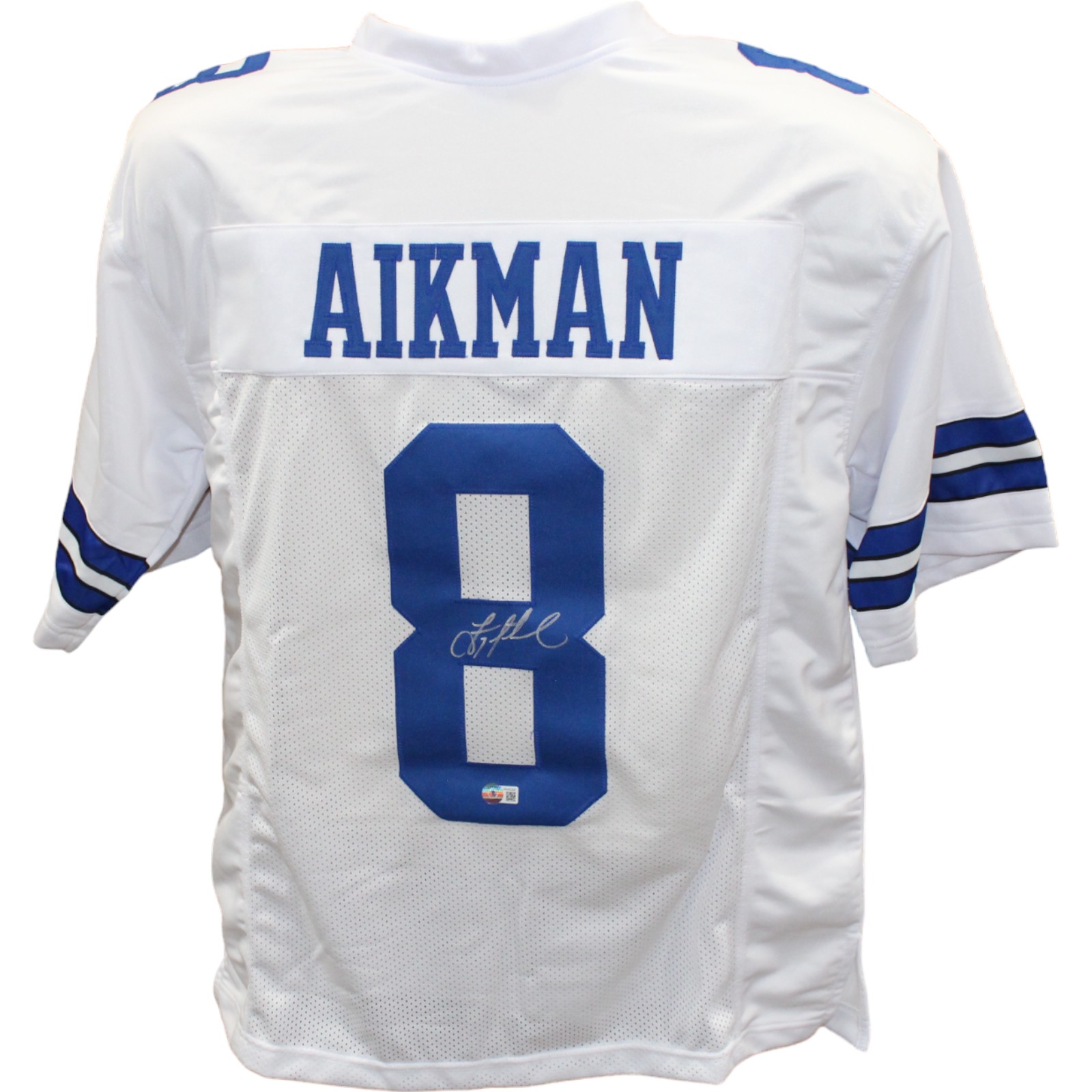 Troy Aikman Autographed/Signed Pro Style White Jersey Beckett