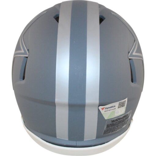 Troy Aikman Autographed/Signed Dallas Cowboys Slate Mini Helmet Fanatics 50318