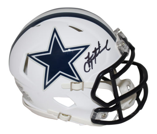 Troy Aikman Autographed Dallas Cowboys Flat White Mini Helmet BAS 26550