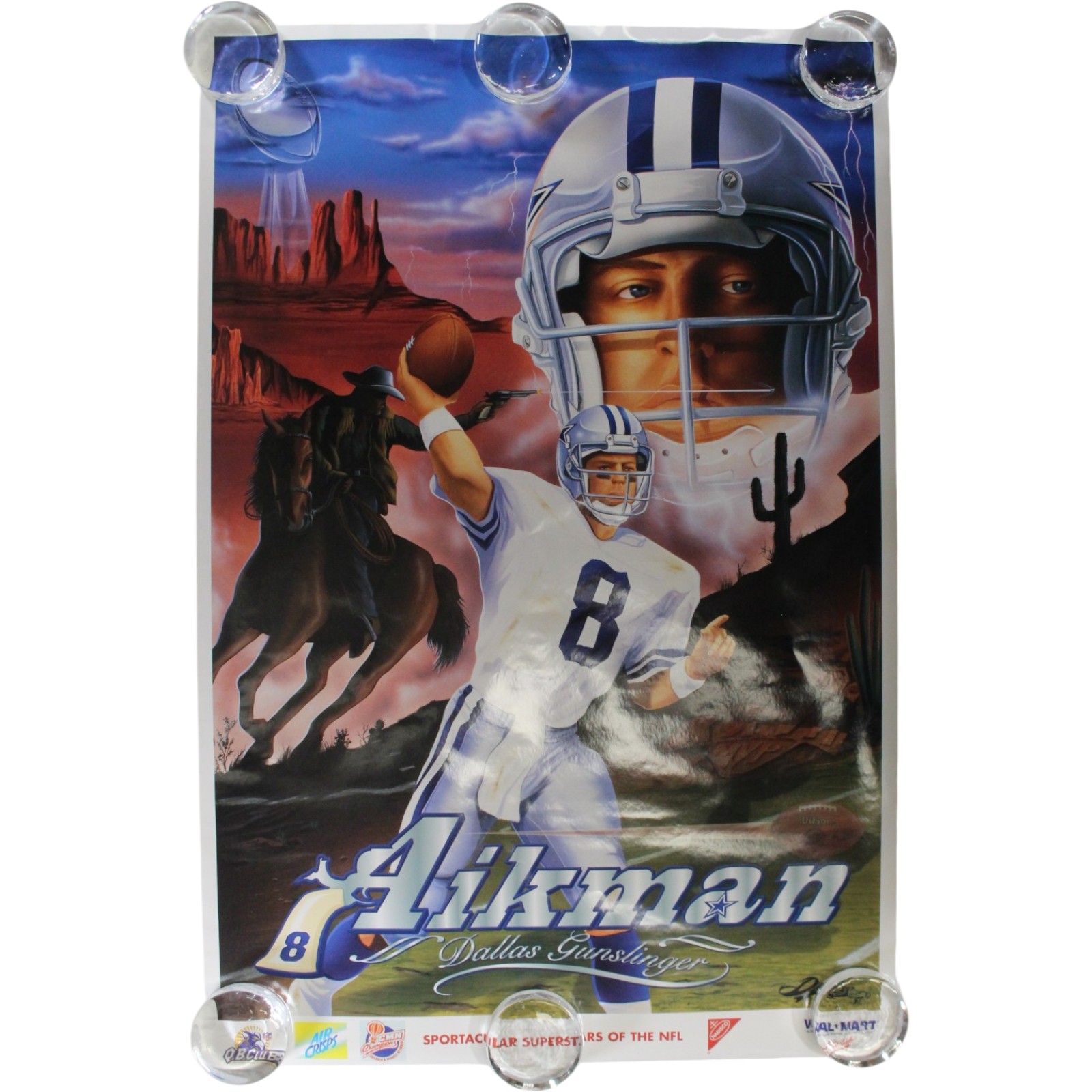 Troy Aikman Dallas Cowboys 20x30 Gunslinger Vintage Poster 57569