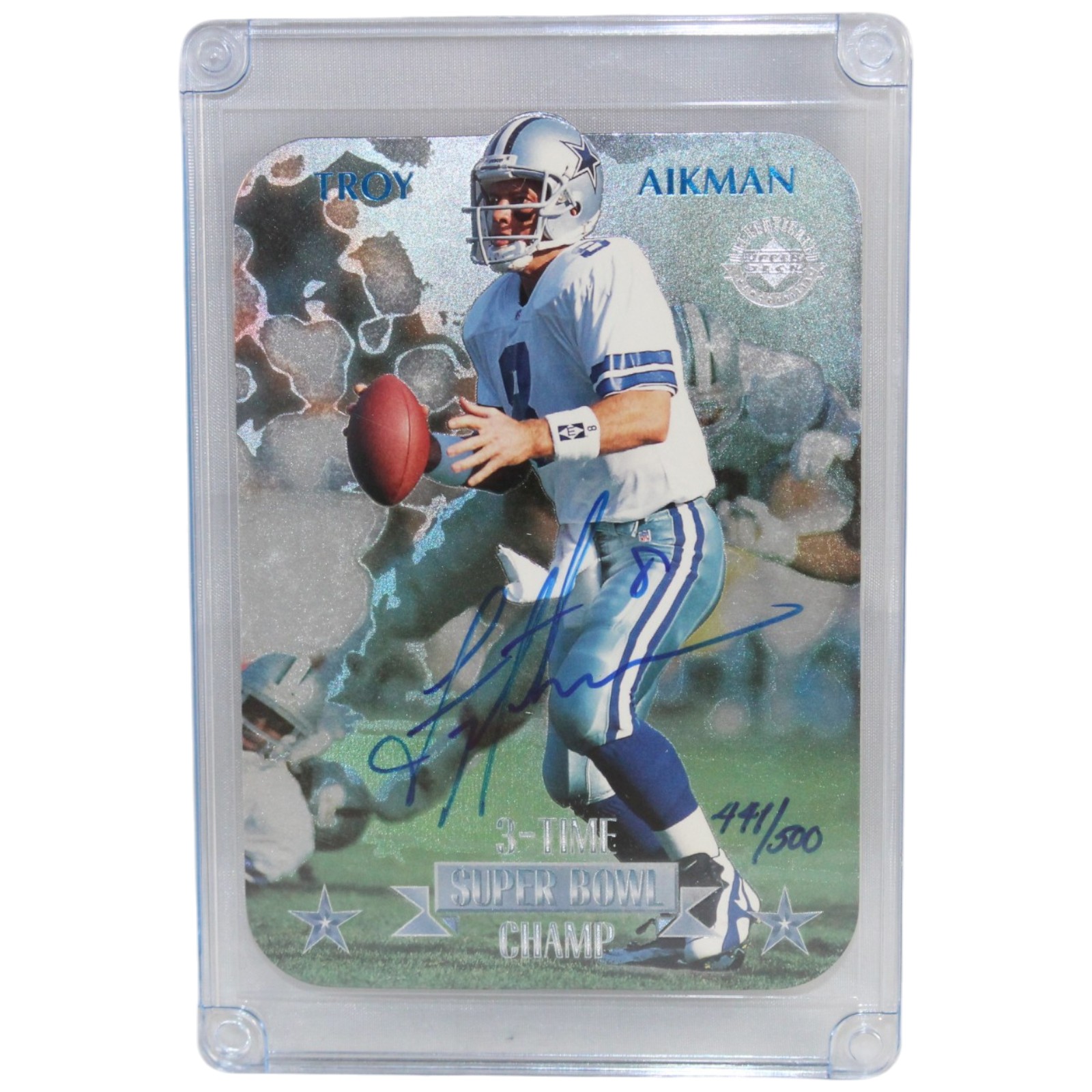Troy Aikman Autographed Dallas Cowboys 96 Upper Deck /500 LE Trading Card 55952