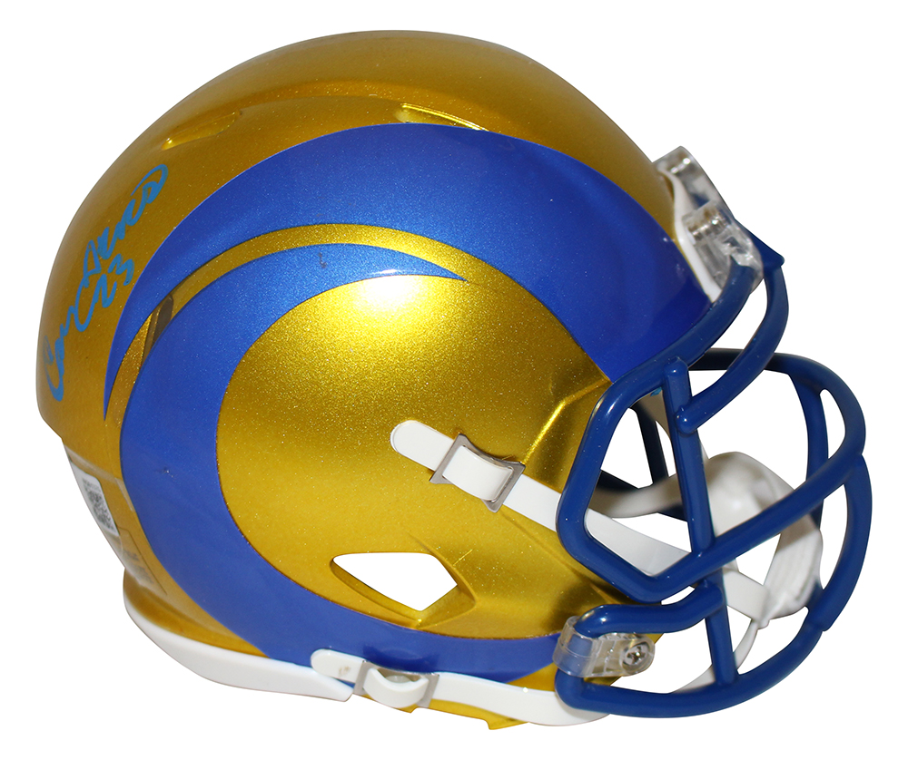 Cam Akers Autographed Los Angeles Rams Flash Mini Helmet Beckett