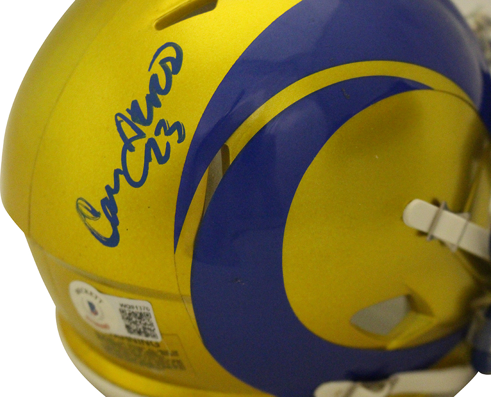 Cam Akers Autographed Los Angeles Rams Flash Mini Helmet Beckett
