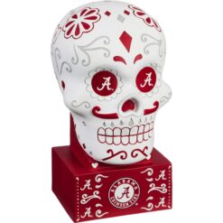Alabama Crimson Tide Team Color Sugar Skull Statue Evergreen New 14903