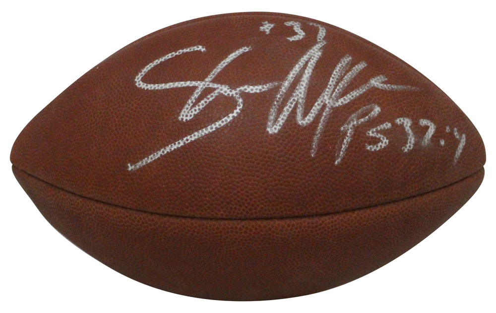 Shaun Alexander Autographed Seattle Seahawks Leather Football JSA 31086