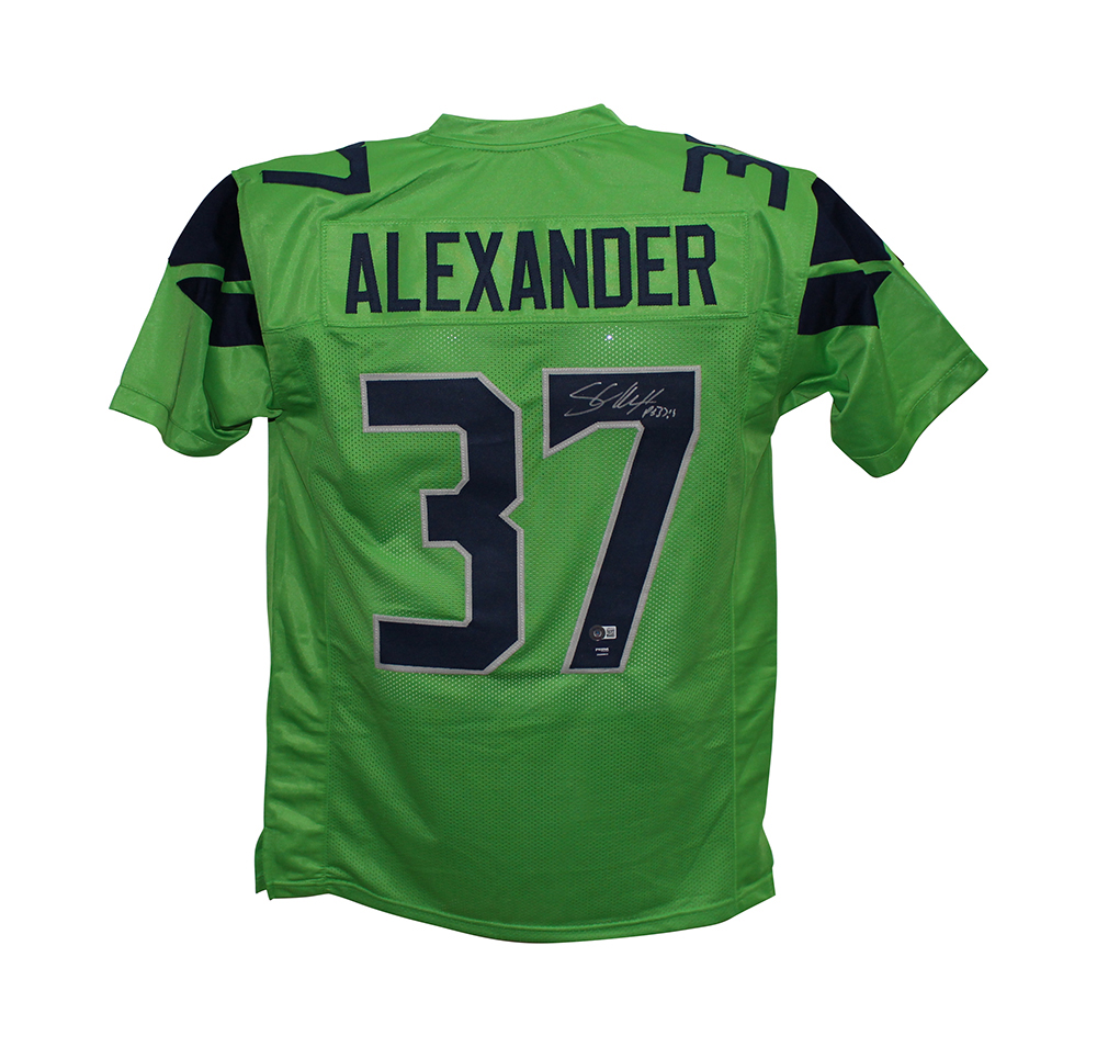 Shaun Alexander Autographed/Signed Pro Style Green XL Jersey Beckett