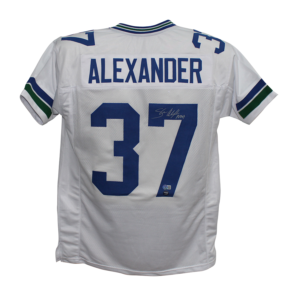 Shaun Alexander Autographed/Signed Pro Style White XL Jersey Beckett