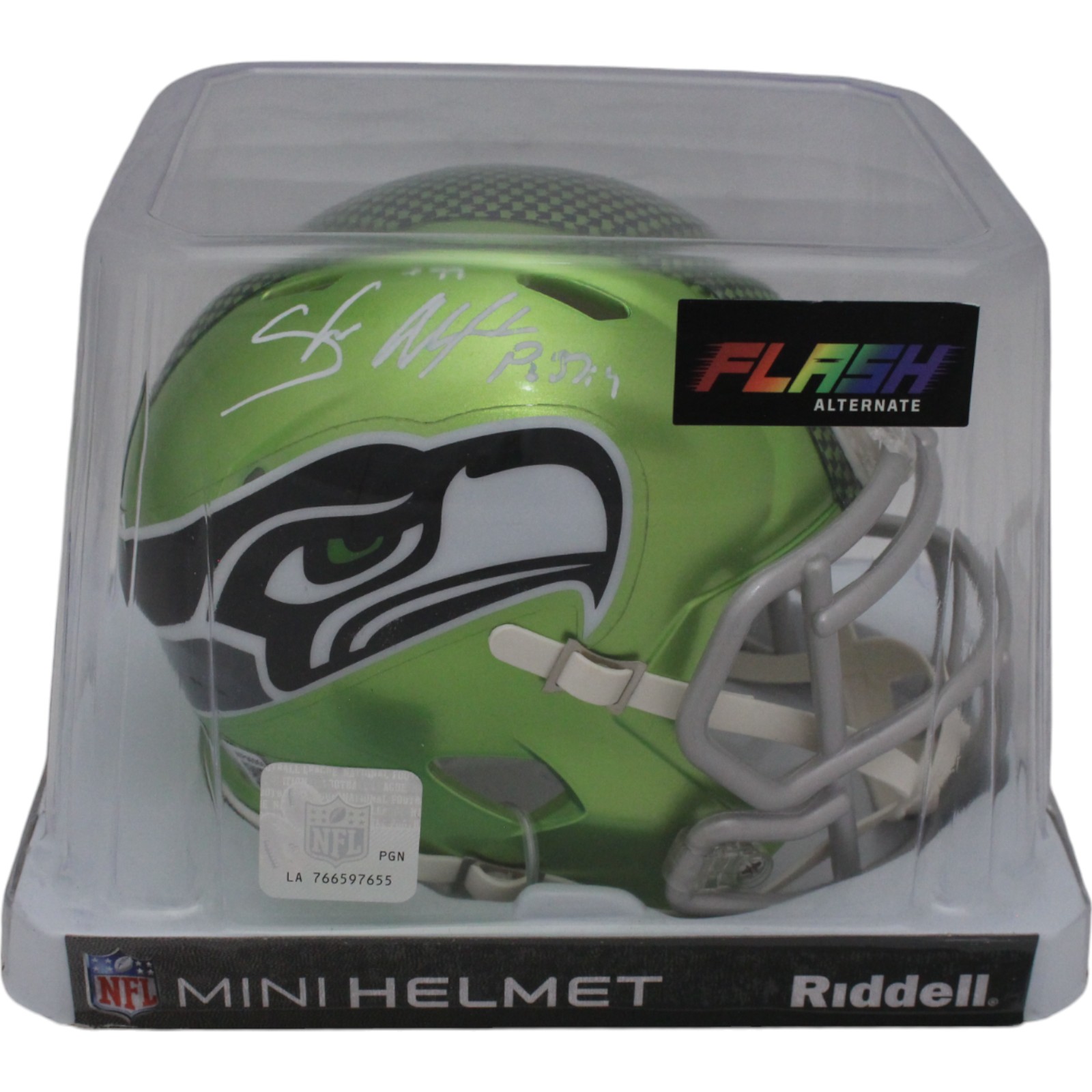 Shaun Alexander Autographed Seattle Seahawks Flash Mini Helmet Beckett