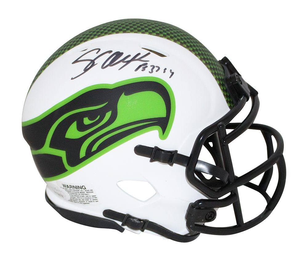 Shaun Alexander Autographed Seattle Seahawks Lunar Mini Helmet JSA 31852