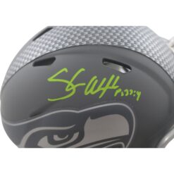 Shaun Alexander Autographed Seattle Seahawks Slate Mini Helmet Beckett WIT 55055