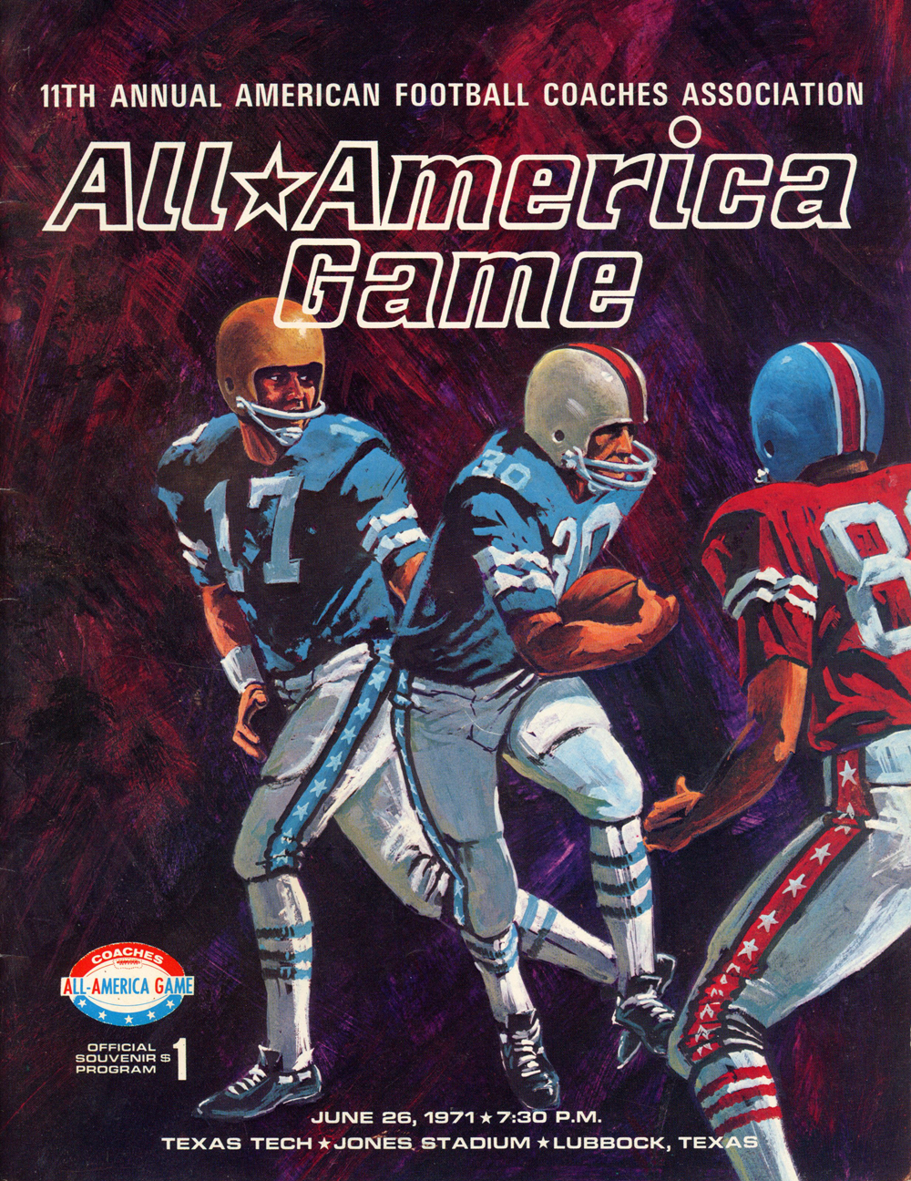 11th Annual All America Game June 1971 Program