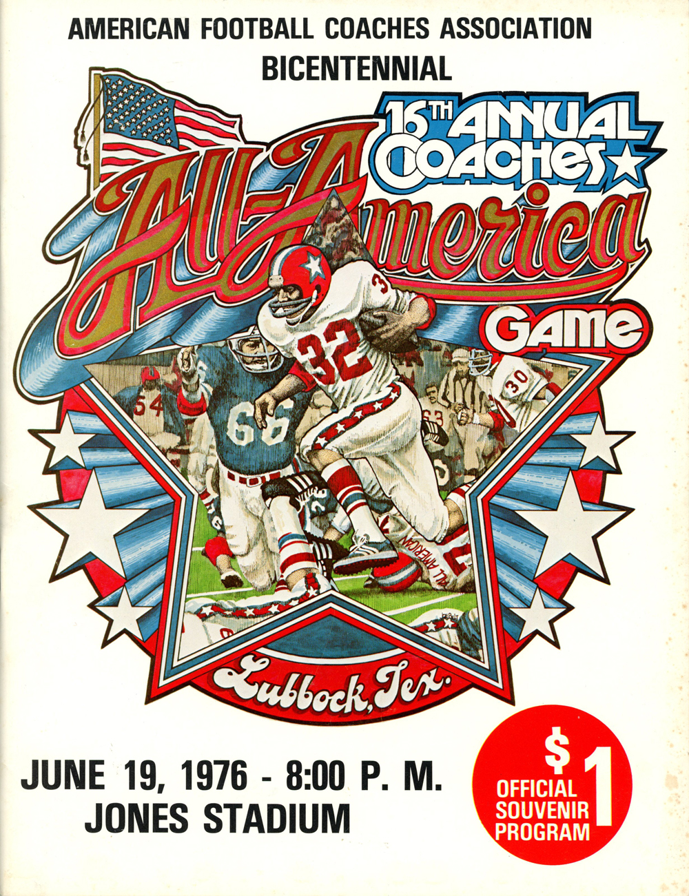 16th Annual All America Game June 1976 Program