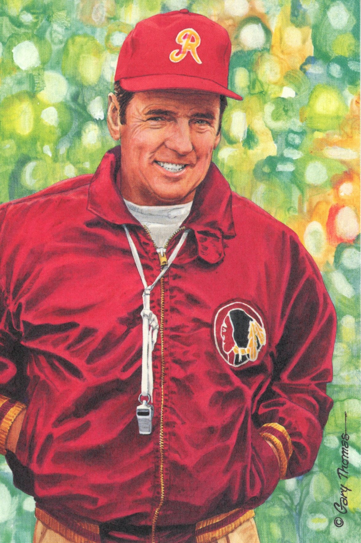 George Allen Washington Redskins Goal Line Art Card Class of 2002 58034