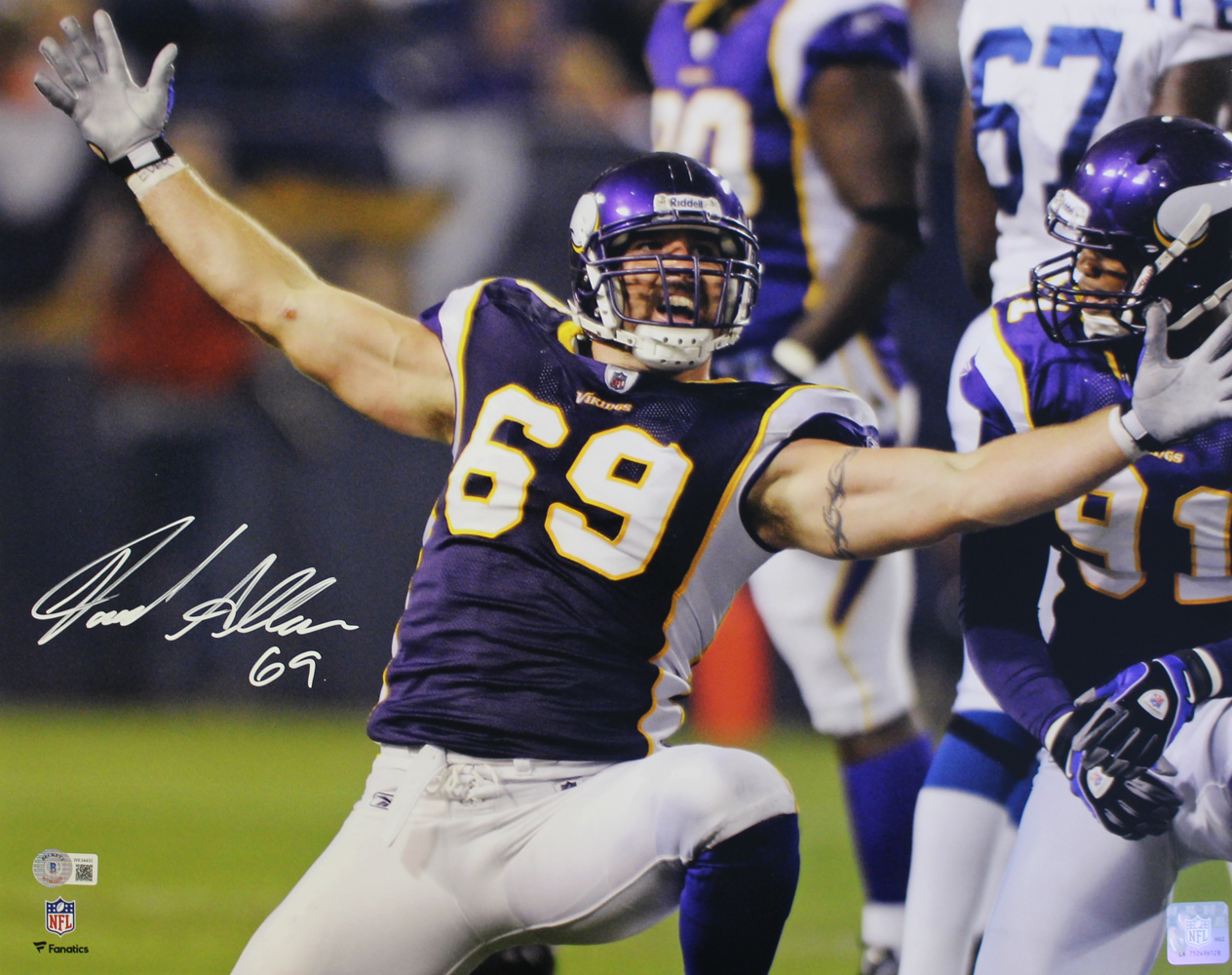 Jared Allen Autographed/Signed Minnesota Vikings 16x20 Photo Beckett