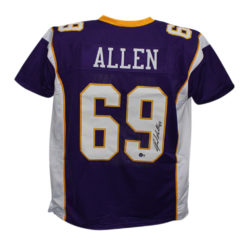 Jared Allen Autographed/Signed Pro Style Purple XL Jersey Beckett