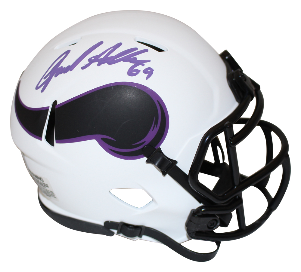 Jared Allen Autographed Minnesota Vikings Lunar Mini Helmet Beckett