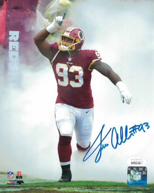 Jonathan Allen Autographed Washington Redskins 8x10 Photo JSA PF 23964