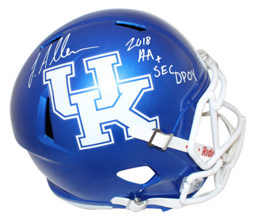 Josh Allen Autographed Kentucky Wildcats Speed Replica Helmet 2 Insc JSA 24863