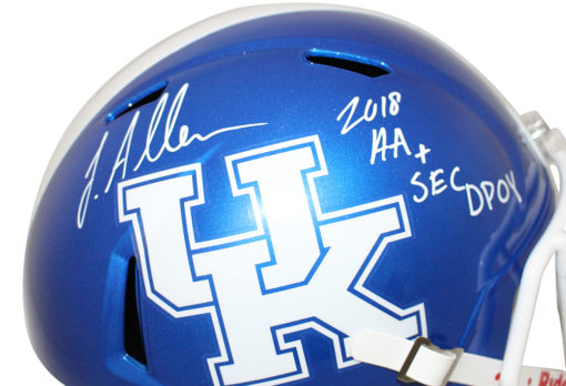 Josh Allen Autographed Kentucky Wildcats Speed Replica Helmet 2 Insc JSA 24863
